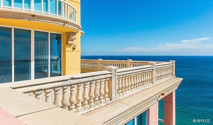 360 Degree Wrap-Around Terrace for Grand Penthouse 28A, Tower I at The Palms, Luxury Oceanfront Condominiums in Fort Lauderdale, Florida 33305.