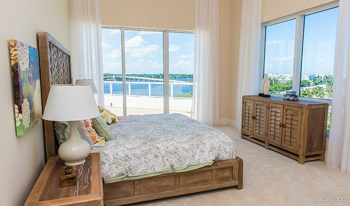 Guest Bedroom inside Penthouse 4 at Bellaria, Luxury Oceanfront Condominiums in Palm Beach, Florida 33480.