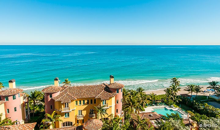 Oceanfront Terrace View from Residence 11B, Tower I at The Palms, Luxury Oceanfront Condominiums Fort Lauderdale, Florida 33305