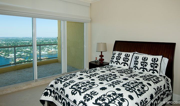 Guest Bedroom at Luxury Oceanfront Residence 26D, Tower I, The Palms Condominium, 2100 North Ocean Boulevard, Fort Lauderdale Beach, Florida 33305, Luxury Seaside Condos