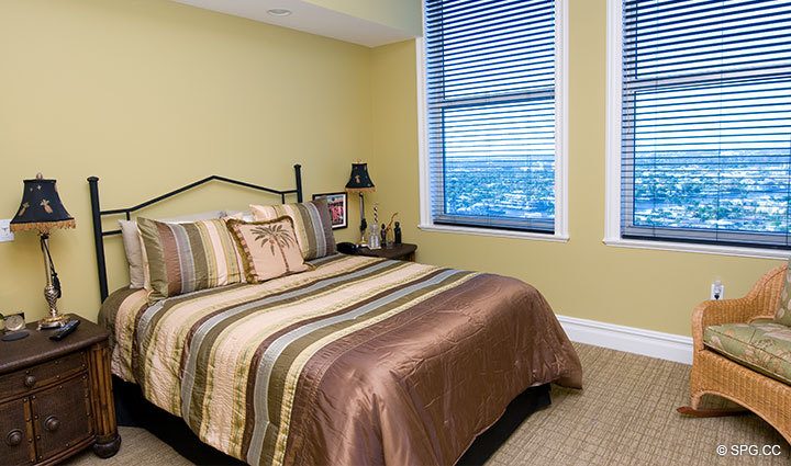 Guest Bedroom at Luxury Oceanfront Residence at 25D, Tower II, The Palms Condominium, 2110 North Ocean Boulevard, Fort Lauderdale Beach, Florida 33305, Luxury Seaside Condos 