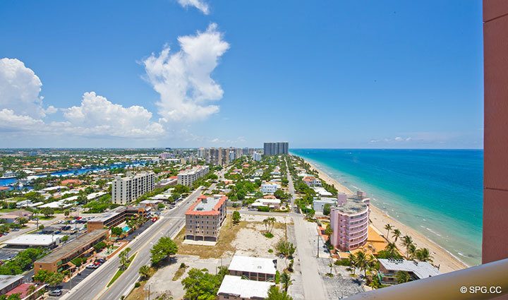 View to North at Luxury Oceanfront Residence 21A, Tower II, The Palms Condominiums, 2110 North Ocean Boulevard, Fort Lauderdale Beach, Florida 33305, Luxury Seaside Condos 