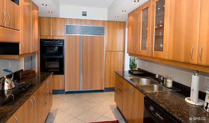 Kitchen at Luxury Oceanfront Residence 6D, Tower I, The Palms Condominiums, 2100 North Ocean Boulevard, Fort  Lauderdale Beach, Florida 33305, Luxury Seaside Condos