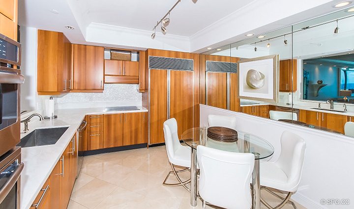 Gourmet Kitchen inside Residence 15A, Tower II For Rent at The Palms, Luxury Oceanfront Condos Fort Lauderdale, Florida 33305