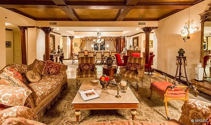 Magnificent Great Room for Grand Penthouse 30A, Tower II at The Palms, Luxury Oceanfront Condos in Fort Lauderdale, South Florida 33305