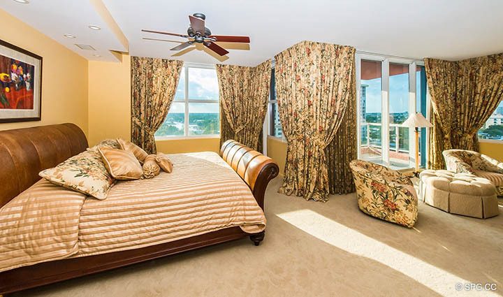 Master Bedroom Terrace Access in Residence 9B, Tower I at The Palms, Luxury Oceanfront Condos in Fort Lauderdale, Florida 33305.