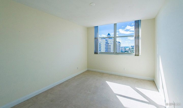 Bedroom inside Residence 10E, Tower I at The Palms, Luxury Oceanfront Condominiums Fort Lauderdale, Florida 33305