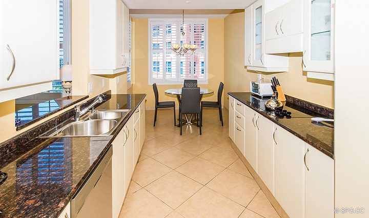 Kitchen inside Residence 8B, Tower I at The Palms, Luxury Oceanfront Condominiums Fort Lauderdale, Florida 33305
