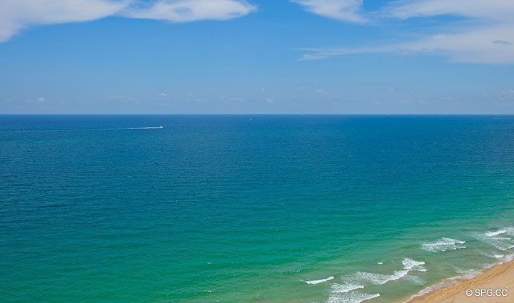 Southeast View at Luxury Oceanfront Residence 21A, Tower II, The Palms Condominiums, 2110 North Ocean Boulevard, Fort Lauderdale Beach, Florida 33305, Luxury Seaside Condos 
