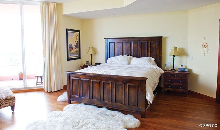 Master Bedroom, Luxury Oceanfront Residence 20E, Tower I at The Palms Condominium, 2100 North Ocean Boulevard, Fort Lauderdale Beach, Florida 33305, Luxury Beach Condos