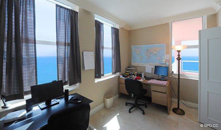 Office/Bedroom at Luxury Oceanfront Residence 16B, Tower II, The Palms Condominium, 2110 North Ocean Boulevard, Fort Lauderdale, Florida 33305, Luxury Seaside Condos