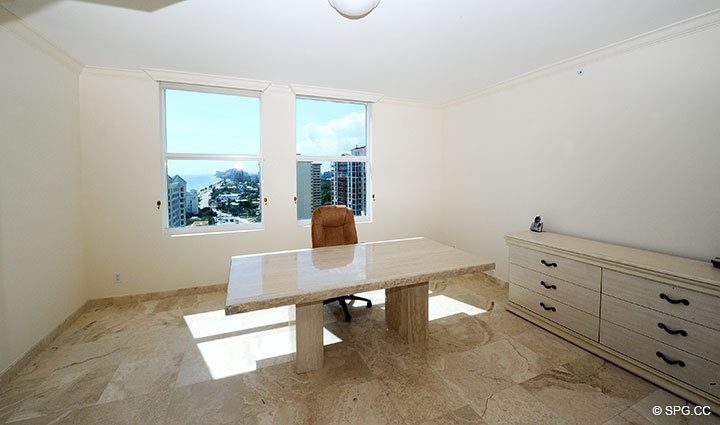 Den or Bedroom 3, Residence 15E, The Palms luxury oceanfront condo, 2100 North Ocean Boulevard, Fort Lauderdale Beach, Florida 33305, Luxury Beachfront Condos