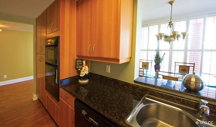 Kitchen View at Luxury Oceanfront Residence 6B, Tower I, The Palms Condominiums, 2100 North Ocean Boulevard, Fort Lauderdale Beach, Florida 33305, Luxury Seaside Condos