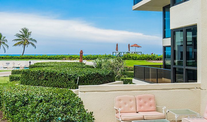 Ocean Views from Residence 1-102 For Sale at Oasis, Luxury Oceanfront Condos in Palm Beach, Florida 33480.