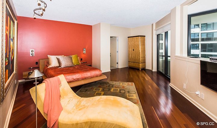 Master Bedroom in Residence 1-101 at Oasis, Luxury Oceanfront Condos in Palm Beach, Florida 33480.