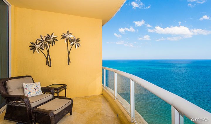 Master Suite Terrace in Penthouse Residence 27D, Tower II at The Palms, Luxury Oceanfront Condos in Fort Lauderdale, Florida, 33305
