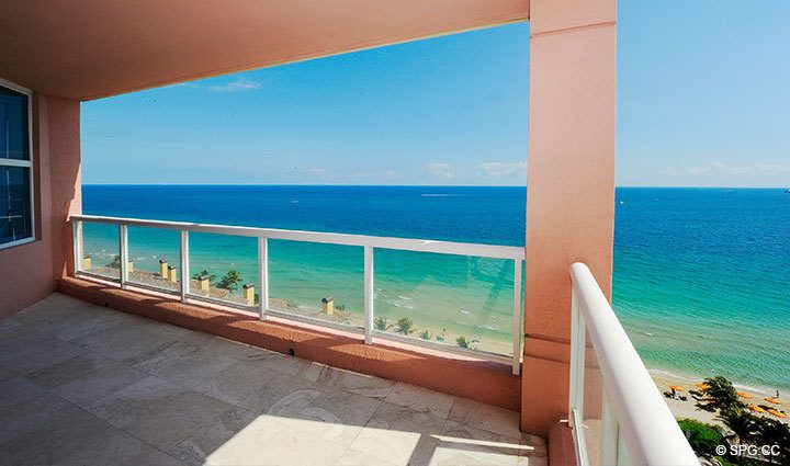 Terrace, Residence 15E, The Palms, Tower I,  luxury oceanfront condo, 2100 North Ocean Boulevard, Fort Lauderdale Beach, Florida 33305, Luxury Waterfront Condos
