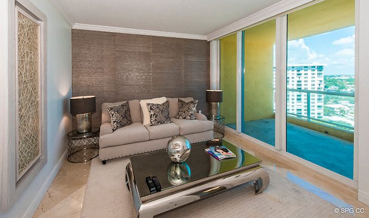 Den with Terrace Access in Residence 15A, Tower II For Rent at The Palms, Luxury Oceanfront Condos Fort Lauderdale, Florida 33305