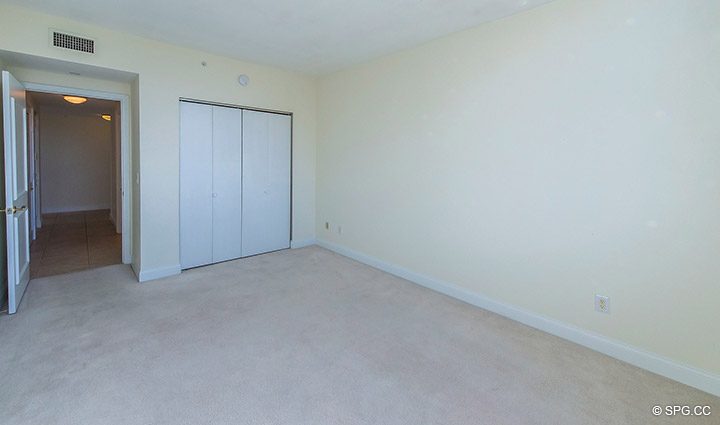 Bedroom inside Residence 10E, Tower I at The Palms, Luxury Oceanfront Condominiums Fort Lauderdale, Florida 33305