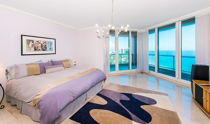 Master Bedroom inside Residence 22B, Tower II at The Palms, Luxury Oceanfront Condominiums Fort Lauderdale, Florida 33305