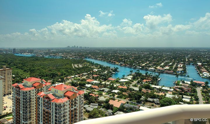 South West View at Luxury Oceanfront Residence 31A, Tower I, The Palms Condominiums, 2100 North Ocean Boulevard, Fort Lauderdale, Florida 33305, Luxury Seaside Condos 