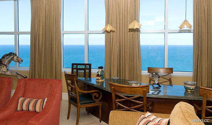View from Living at Luxury Oceanfront Residence at 25D, Tower II, The Palms Condominium, 2110 North Ocean Boulevard, Fort Lauderdale Beach, Florida 33305, Luxury Seaside Condos 