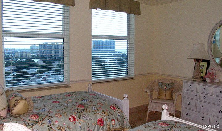 Guest Bedroom at Luxury Oceanfront Residence 16D, Tower II, The Palms Condominiums, 2110 North Ocean Boulevard, Fort Lauderdale Beach,  Florida 33305, Luxury Seaside Condos