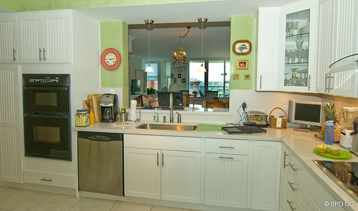 Kitchen View at Luxury Oceanfront Residence 7A, Tower II, The Palms Condominiums, 2110 North Ocean Boulevard, Fort Lauderdale Beach, Florida 33305, Luxury Seaside Condos