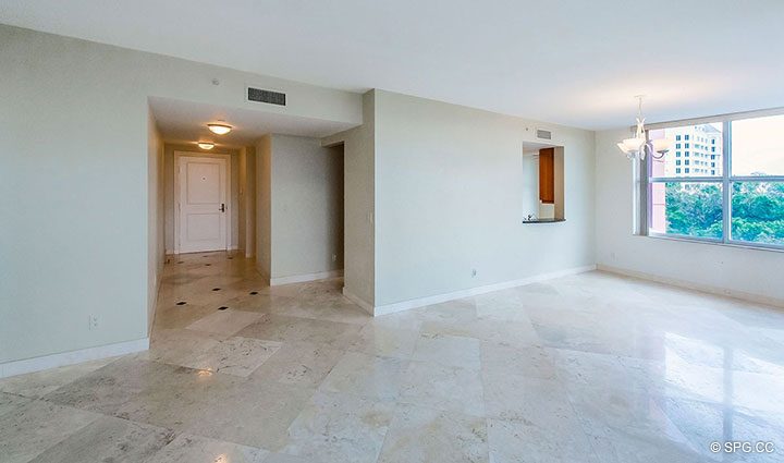 Entry into Residence 5E, Tower I at The Palms, Luxury Oceanfront Condominiums Fort Lauderdale, Florida 33305