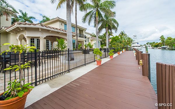 Private Dock at Luxury Waterfront Estate Home,146 Nurmi Drive, Fort Lauderdale, Florida 33301