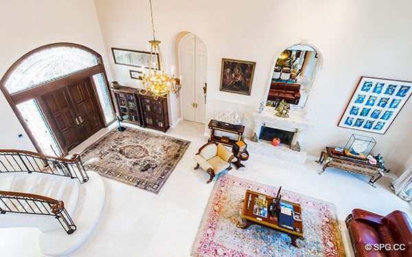 Magnificent 2-Story Living Room inside Luxury Waterfront Estate Home,146 Nurmi Drive, Fort Lauderdale, Florida 33301