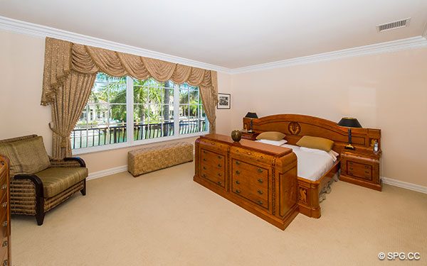 Guest Bedroom inside Luxury Waterfront Estate Home,146 Nurmi Drive, Fort Lauderdale, Florida 33301