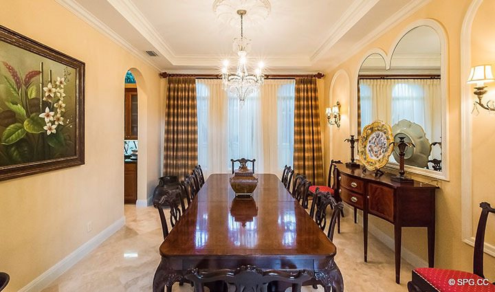 Dining Room in Luxury Estate Home, 11204 Orange Hibiscus Lane, Palm Beach Gardens, Florida 33418.