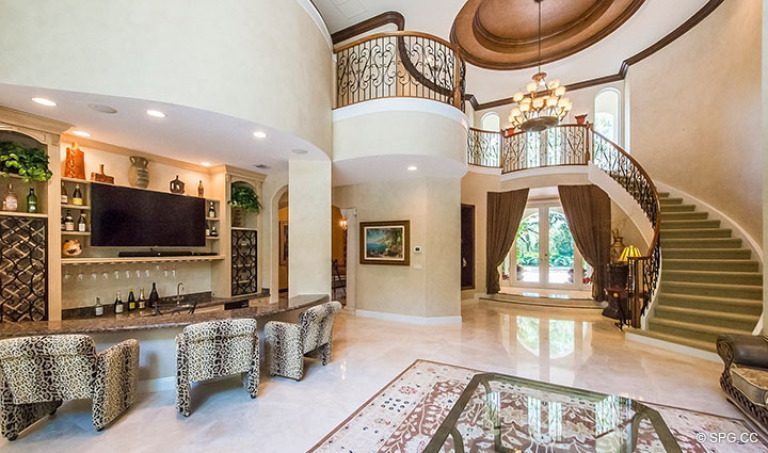 Custom Bar in Luxury Estate Home, 16260 Bridlewood Circle, Delray Beach, Florida 33445