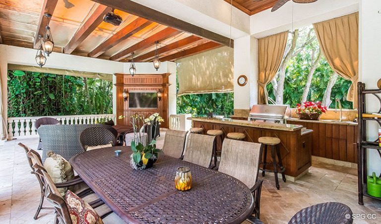 Covered Patio at Luxury Estate Home, 16260 Bridlewood Circle, Delray Beach, Florida 33445