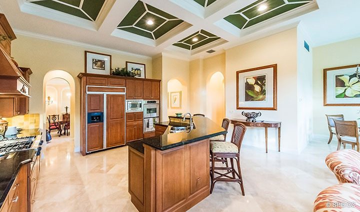 Beautiful Open Kitchen Design in Luxury Estate Home, 11204 Orange Hibiscus Lane, Palm Beach Gardens, Florida 33418.