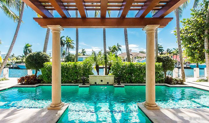 Custom Designed Pool at Luxury Waterfront Home, 2536 Lucille Drive, Fort Lauderdale, Florida 33316.