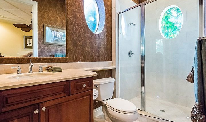 Guest Bathroom in Luxury Estate Home, 11204 Orange Hibiscus Lane, Palm Beach Gardens, Florida 33418.