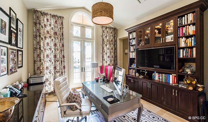 Office inside Luxury Waterfront Home, 2536 Lucille Drive, Fort Lauderdale, Florida 33316.