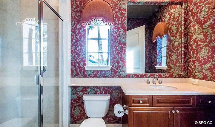 Guest Bath inside Luxury Estate Home, 11204 Orange Hibiscus Lane, Palm Beach Gardens, Florida 33418.