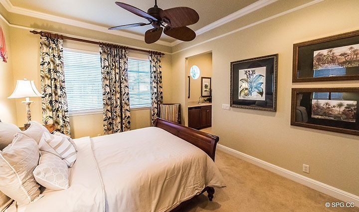 Guest Bedroom inside Luxury Estate Home, 11204 Orange Hibiscus Lane, Palm Beach Gardens, Florida 33418.