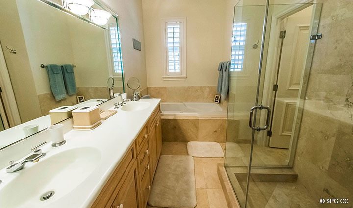 Master Bathroom inside Residence 3A at 1153 Hillsboro Mile, a Luxury Oceanfront Townhome For Rent in Hillsboro Beach, Florida 33062