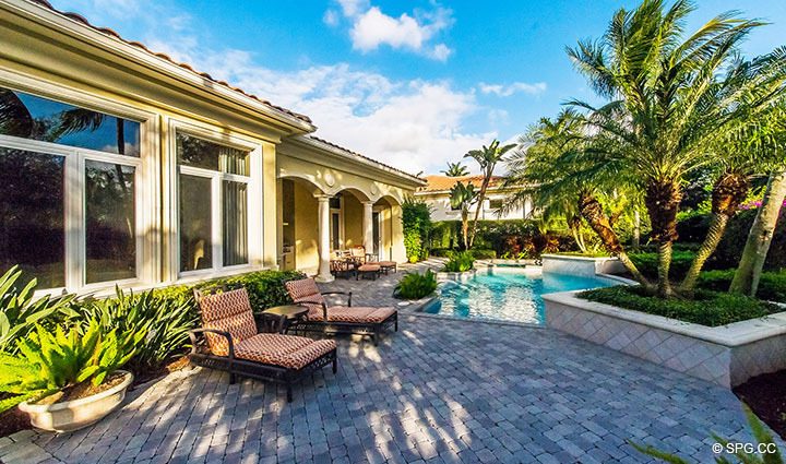 Spacious Pool Deck at Luxury Estate Home, 11204 Orange Hibiscus Lane, Palm Beach Gardens, Florida 33418.