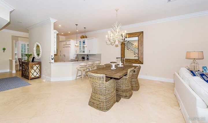 Dining Area inside Residence 3A at 1153 Hillsboro Mile, a Luxury Oceanfront Townhome For Rent in Hillsboro Beach, Florida 33062