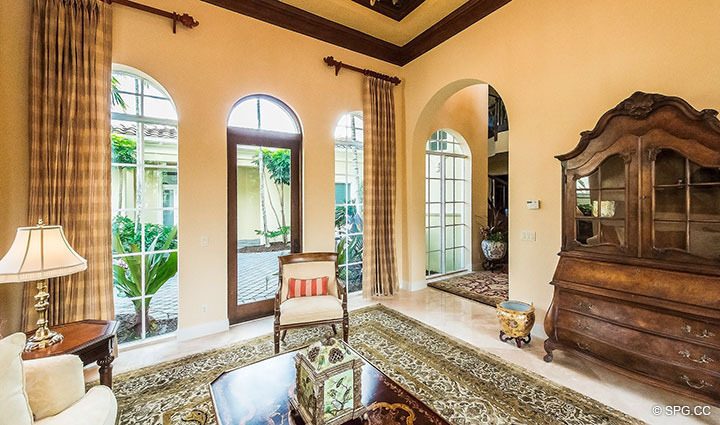 Living Room Entrance in Luxury Estate Home, 11204 Orange Hibiscus Lane, Palm Beach Gardens, Florida 33418.