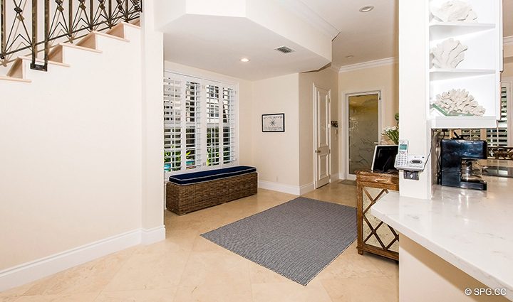 Entry Foyer Area in Residence 3A at 1153 Hillsboro Mile, a Luxury Oceanfront Townhome For Rent in Hillsboro Beach, Florida 33062