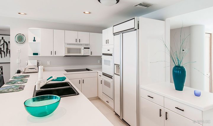 Upstairs Kitchen inside Luxury Estate Home, 2618 North Atlantic Boulevard, Fort Lauderdale, Florida 33308