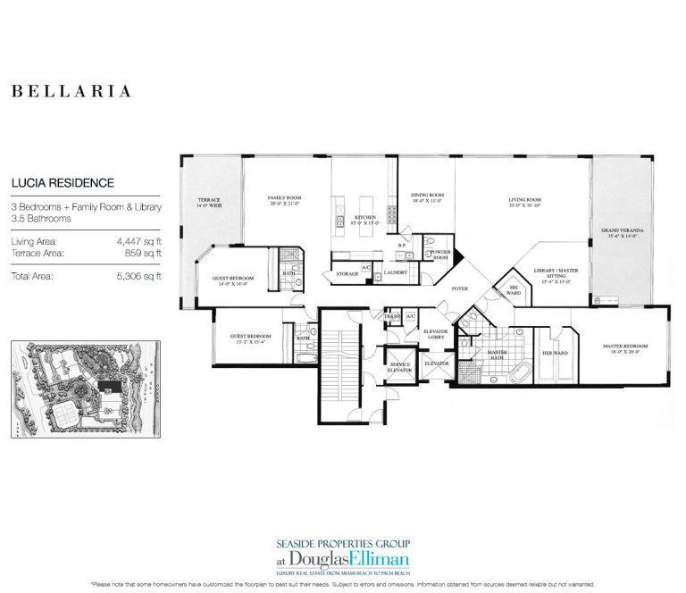 Lucia Floorplan at Bellaria, Luxury Oceanfront Condos