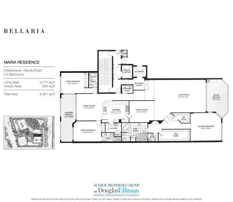 Maria Floorplan at Bellaria, Luxury Oceanfront Condos