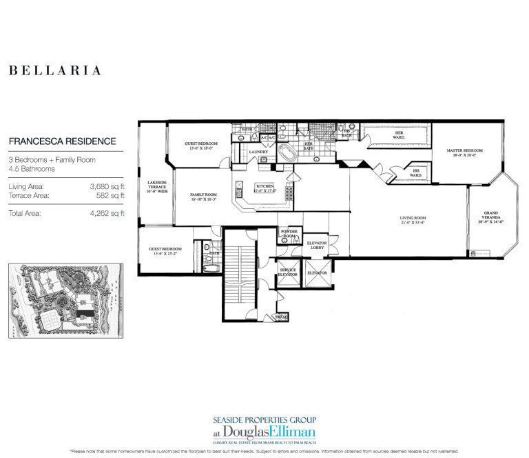 Francesa Floorplan at Bellaria, Luxury Oceanfront Condos